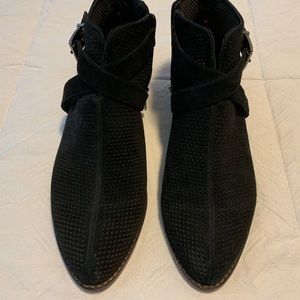 Vince Camuto Black Suede Perforated Booties